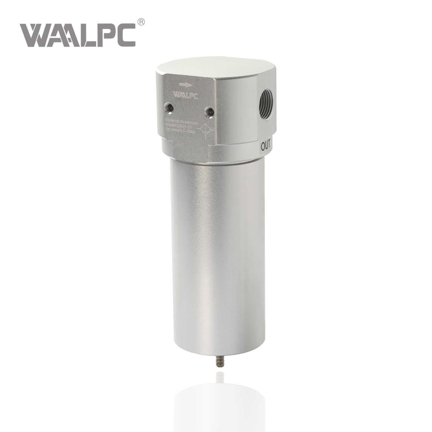 Filtre &agrave; air haute pression Filtration 20 μm 40 μm Pression maximale 4,0 MPa Corps en aluminium moul&eacute; sous pression &Eacute;quivalent s&eacute;rie QSLH pour l'automatisation industrielle