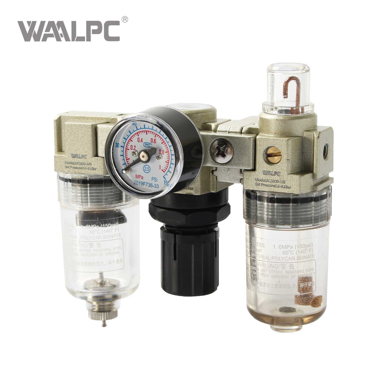 SMC MINI Series AC1000-M5 Modular FRL Unit - M5 Thread, 5μm Filtration, 0.05–0.8 MPa Pressure Regulation